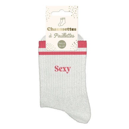 Chaussettes Paillettes A Bandes Sexy
