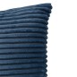 Coussin flanelle côtelé bleu
