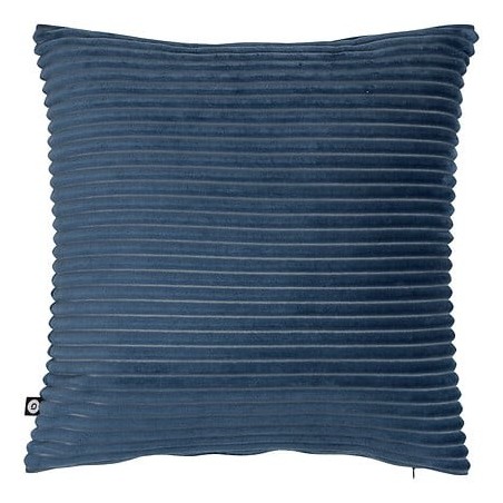 Coussin flanelle côtelé Arum 38 x 38 cm bleu encre