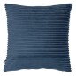 Coussin flanelle côtelé bleu