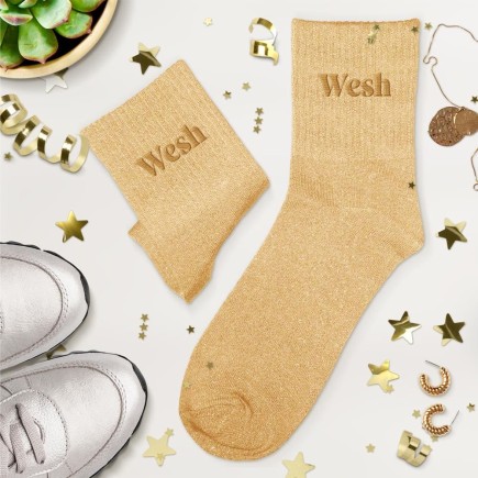 Chaussettes Paillettes Brodees Wesh
