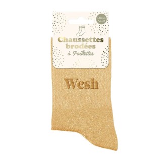 Chaussettes Paillettes Brodees Wesh