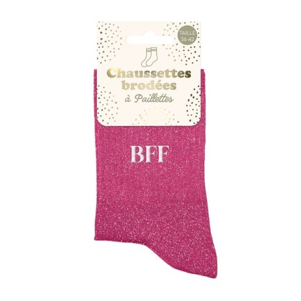 Chaussettes Paillettes Brodees Bff