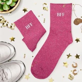 Chaussettes Paillettes Brodees Bff