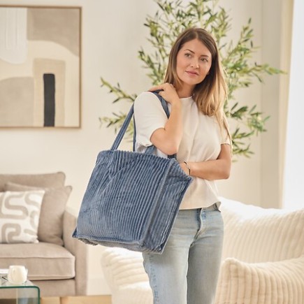 Plaid XL flanelle côtelée bleu