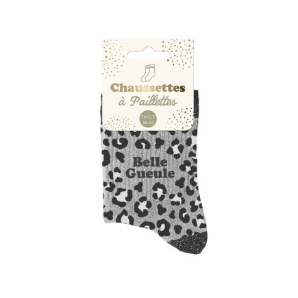 Chaussettes Paillettes Leopard Belle Gueule
