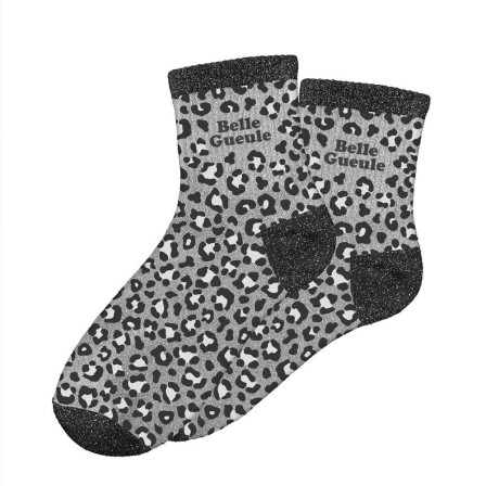Chaussettes Paillettes Leopard Belle Gueule Chaussettes Paillettes Leopard Belle Gueule