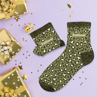 Chaussettes Paillettes Leopard Follasse