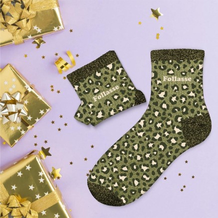 Chaussettes Paillettes Leopard Follasse