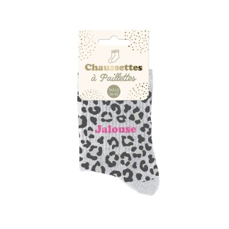 Chaussettes Paillettes Leopard Jalouse