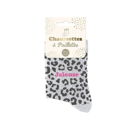 Chaussettes Paillettes Leopard Jalouse