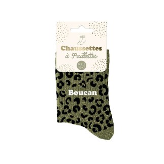Chaussettes Paillettes Leopard Boucan