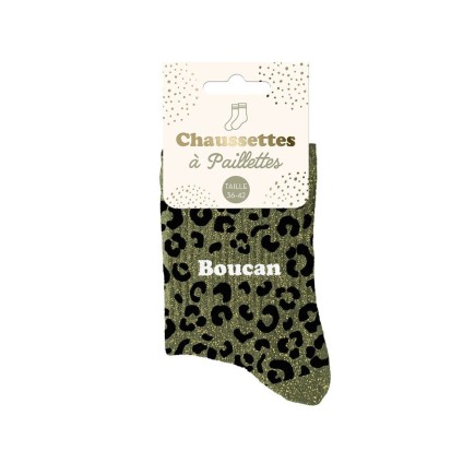 Chaussettes Paillettes Leopard Boucan
