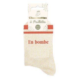 Chaussettes Paillettes A Bandes En Bombe
