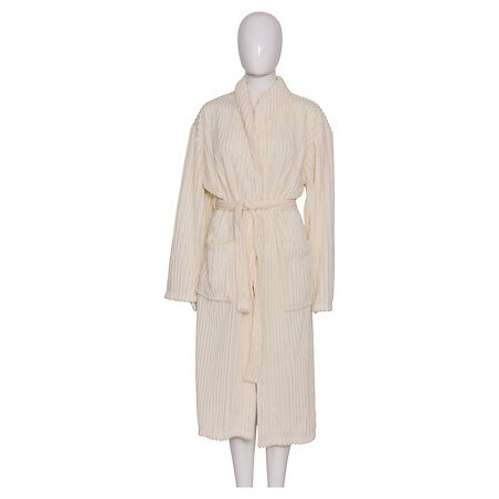 Peignoir Arum velours côtelé en flanelle taille unique ivoire