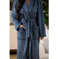 Peignoir velours côtelé flanelle bleu