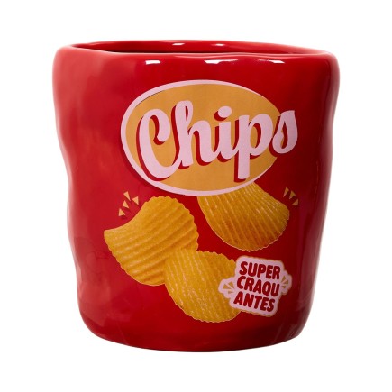 PAQUET DE CHIPS EN CERAMIQUE H15.5CM