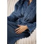 Peignoir velours côtelé flanelle bleu