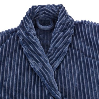 Peignoir Arum velours côtelé en flanelle taille unique bleu encre
