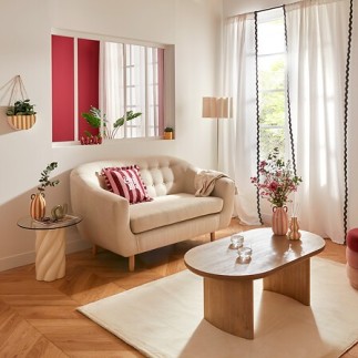 Coussin à volants chérie rouge