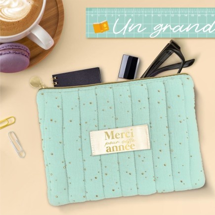 Pochette gaze de coton merci pour cette annee
