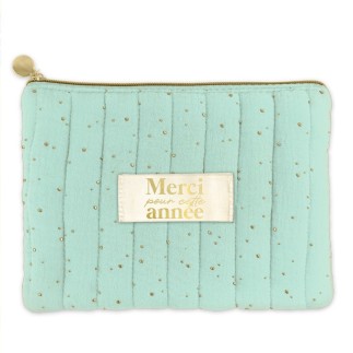 Pochette gaze de coton merci pour cette annee