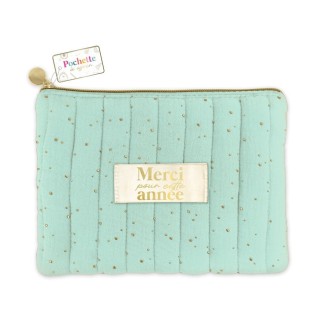 Pochette gaze de coton merci pour cette annee
