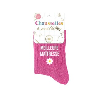 Chaussettes paillettes meilleure maitresse