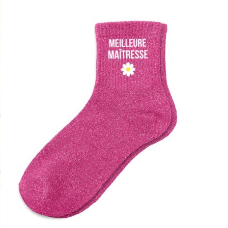 Chaussettes paillettes meilleure maitresse