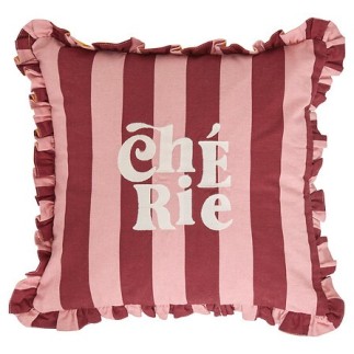 Coussin à volants chérie rouge