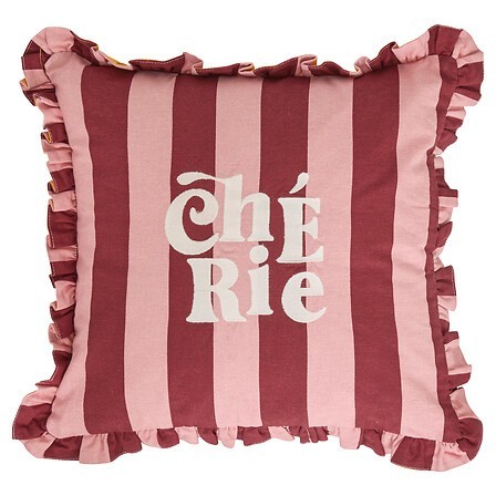 Coussin à volants chérie rouge