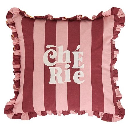 Coussin à volants chérie rouge