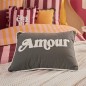 Coussin broderie Amour kaki