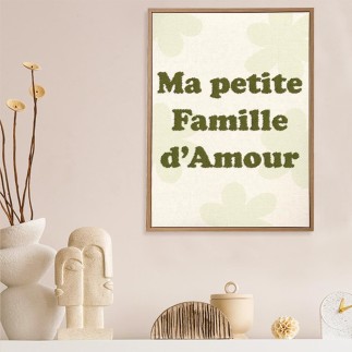 Toile tuftee ma petite famille d'amour