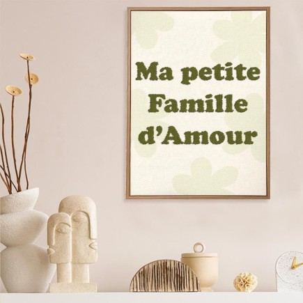 Toile tuftee ma petite famille d'amour
