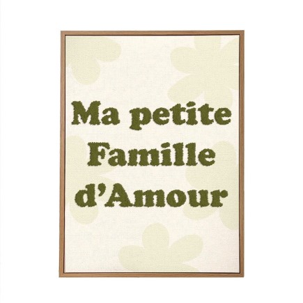 Toile tuftee ma petite famille d'amour