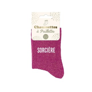 Chaussettes paillettes sorciere