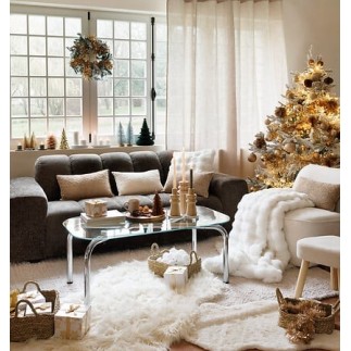 Plaid fourrure 120 x 160 cm blanc