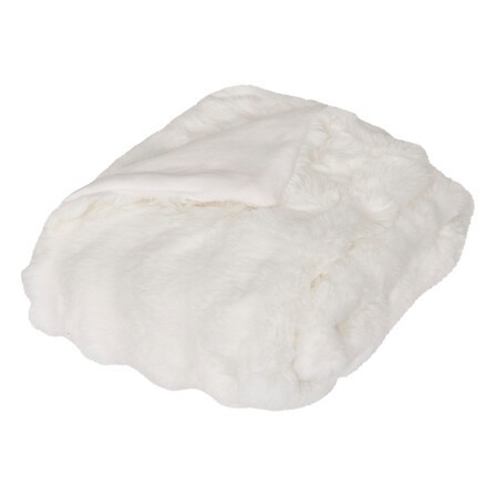 Plaid fourrure 120 x 160 cm blanc