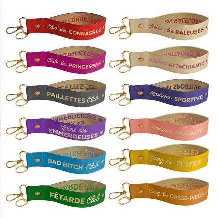 Porte clés laniere paillettes