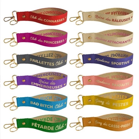 Porte clés laniere paillettes