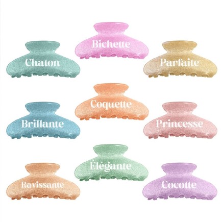 Pince cheveux paillettes mot