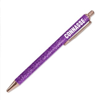 Stylo à paillettes violet connasse