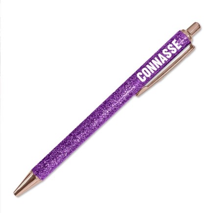 Stylo à paillettes violet connasse