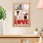 Toile tuftee cadre photos love 30x40cm