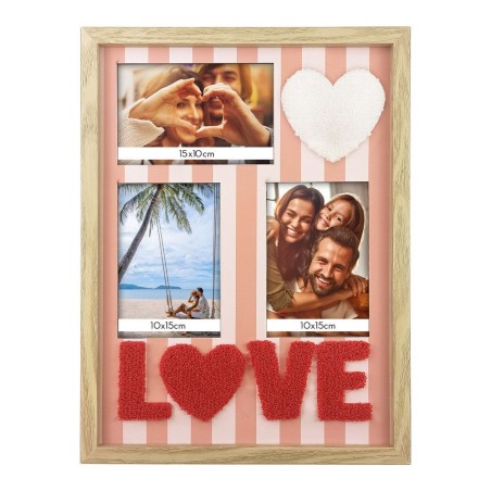 Toile tuftee cadre photos love 30x40cm