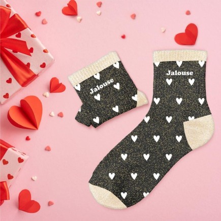 Chaussettes paillettes cŒurs jalouse