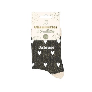 Chaussettes paillettes cŒurs jalouse