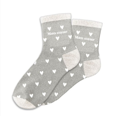 Chaussettes paillettes cŒurs mon cŒur