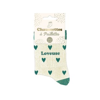 Chaussettes paillettes cŒurs loveuse